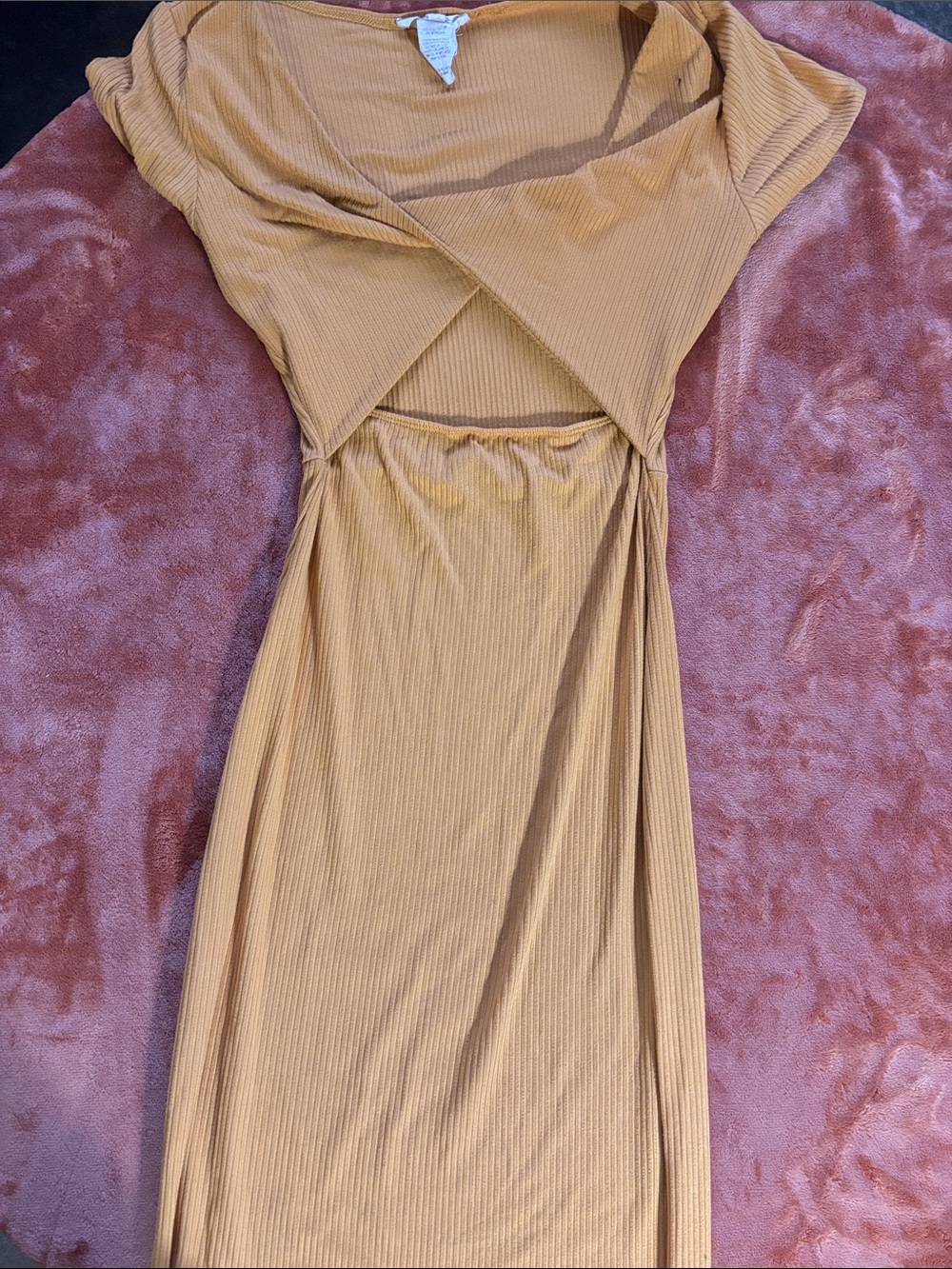 Mustard Ribbed Women’s Dress